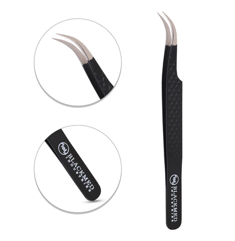 Black Semi Curved Tweezer