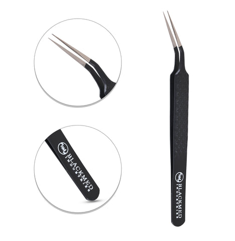 Black Long 45° Tip Tweezer