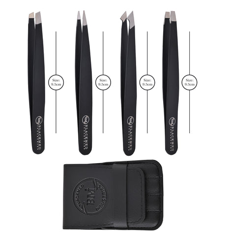 BLACK EYEBROW TWEEZER KIT